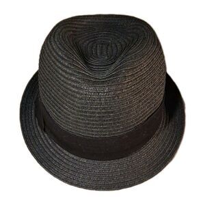 Black Paper/polyester Straw Hat Fedora Unisex Target Brand